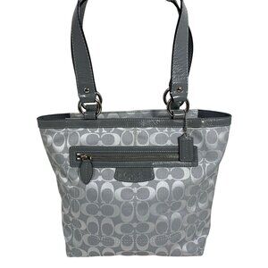 COACH Penelope Signature Lunch Tote Patent Trim Shoulder Bag F16532 w/ Tag EUC